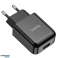 HOCO USB A 2.1A N2 wandlader zwart foto 3