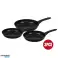 Herzberg 3 Pieces Marble Coated Forged Frying Pan Set Blue image 2