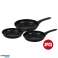 Herzberg 3 Pieces Marble Coated Forged Frying Pan Set Red image 2