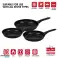 Herzberg 3 Pieces Marble Coated Forged Frying Pan Set Blue image 3