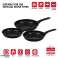 Herzberg 3 Pieces Marble Coated Forged Frying Pan Set Red image 3