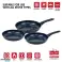 Herzberg 3 Pieces Marble Coated Forged Frying Pan Set Blue image 4