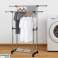 Herzberg HG 03251: Adjustable Double Rod Rolling Clothing Garment Rack image 1