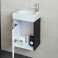 Gäste WC Badmöbel Set Waschtisch Waschbecken Handwaschbecken mit Spiegel Bild 3