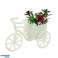 Fleur artificielle sur vélo 13 cm 2 assortis dans la couleur blanc et rose photo 1