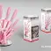 Royalty Line RL KSS540: 9 Piece Knife Set Block with Rotating Holder   Pink image 1