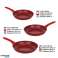 Herzberg Set di padelle forgiate rivestite in marmo 3 pezzi rosso foto 3