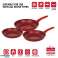 Herzberg Set di padelle forgiate rivestite in marmo 3 pezzi rosso foto 4