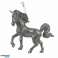 Weihnachtsschmuck Einhorn 15 cm 2 sortiert komplett weißer Glitzer oder silberner Glitzer. Bild 1