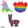 Fidget leketøy pop-it 19 cm assortert Dino / kran / trompet / høyttaler / rakett / krabbe / lamamotor bilde 4
