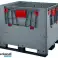 Auer KLK 1208 Cassa-pallet pieghevole con alette laterali 1200 x 800 x 1000 mm, 3 pattini, 700 l, Cassa-pallet Big-Box foto 1