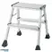 Mini drabinka stojąca (L2), aluminiowa – wysokość 45 cm, udźwig 150 kg, lekka ze sprężynowymi kółkami zdjęcie 1