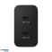 Samsung Adaptateur secteur Duo Chargeur mural 2x USB C 50W Noir photo 1