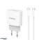Dudao 20 W USB C sieninis įkroviklis su baltu laidu nuotrauka 1