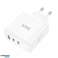 HOCO fali töltő 2 x C típusú USB A QC PD 65W GaN fehér kép 6