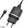 HOCO USB A stenski polnilnik USB A na tip C kabel QC3.0 3A 18W črna fotografija 1