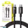 Baseus Tungsten Gold USB C σε USB C USB Καλώδιο 100W 1 5m μαύρο εικόνα 3