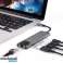 Ecobox Dex C Tipi Adaptör HDMI USB RJ45 C Tipi Gümüş fotoğraf 2