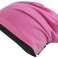 Dwustronna czapka beanie, czapka beanie, sportowa czapka z odblaskowym nadrukiem różowo-srebrna zdjęcie 1