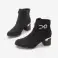 Damenstiefel aus Kunstleder, mit eleganter Schnalle und Metall an der Ferse, dicker Absatz Bild 4
