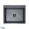 Évier à cuve unique en acier inoxydable 60x50 cm PVD graphite avec trou pour distributeur de Velazo. photo 8