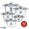 Platina kokekar PL 10010: 10 stykker S/S kokekar med striper Aksent 16/18/20/22/24cm bilde 2
