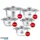 Platina kokekar PL 10010: 10 stykker S/S kokekar med striper Aksent 16/18/20/22/24cm bilde 3