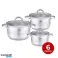 Naczynia kuchenne Platinum PL 10011: 6 sztuk garnków S / S z akcentem w paski 16/18/20 cm zdjęcie 2