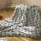 Coperta di peluche - 200x220 cm. Materiale: 100% poliestere; Colore: Bianco/Grigio; Dimensioni: 200 x 220 cm. foto 1