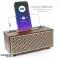 XM-5H Haut-parleur Bluetooth sans fil de style vintage avec radio et réponse aux appels, boîtier en bois brun avec grain photo 3