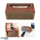 XM-5H Haut-parleur Bluetooth sans fil de style vintage avec radio et réponse aux appels, boîtier en bois brun avec grain photo 2