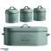Herzberg HG-04425: Caixa de pão vintage de 4 peças e conjunto de latas - Sage Green - fornecimento por atacado (pedido mínimo: 16 unidades) foto 1
