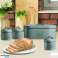 Herzberg HG-04425: Caixa de pão vintage de 4 peças e conjunto de latas - Sage Green - fornecimento por atacado (pedido mínimo: 16 unidades) foto 6