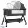 Children's cradle with folding side mattress mosquito net in 3 shades image 2