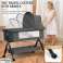Children's cradle with folding side mattress mosquito net in 3 shades image 5