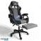 Sedia girevole da gioco STRIKE con poggiapiedi e cuscino massaggiante, grigio KO40SZ foto 1