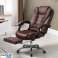 BOSS Svingbar Kontorstol med Fotstøtte - Brun Eco Leather KO22BR bilde 1