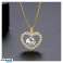 Collana in acciaio inossidabile placcato oro con cuore di zirconi, NST2116 foto 2