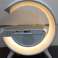 Atmosphere Night Light Wireless Phone Charger Bluetooth Speaker Alarm Clock All in One LED Table Lamp for Bedroom, Living Room, Office, Atmospheric image 2