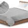 Double-Sided Bedspread Quilted Blanket Sofa Cover 200x220 cm white and gray image 2