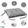 Garden Cushion 42x42 cm Tied for Garden Chair Waterproof Grey image 1