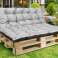 2 Almofadas de Jardim 120x80x40 cm para Banco de Pallet Balanço Impermeável Cinza Claro foto 5