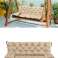 Ensemble de coussin de jardin 100x60x50 cm pour banc balançoire étanche beige photo 1
