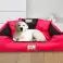 Šunų lova KINGDOG 115x95 cm Personalizuota vandeniui atspari raudona nuotrauka 4