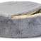 Dog Cat Shaggy Bed Basket With Roof Gray 80 cm image 3