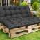 2 almofadas de jardim 120x80x40cm para paletes de bancada swing impermeável preto foto 5