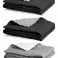 Double-sided Bedspread Quilted Blanket Sofa Cover 160x200 cm white and black image 2