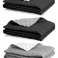Reversible Bed Cover Quilted Blanket Sofa Cover 200x220 cm white and black image 2