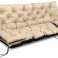 Ensemble de coussin de jardin 180x60x50 cm pour banc de balançoire étanche beige photo 2