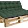 2 almofadas de jardim 120x80x40 para paletes de bancada swing impermeável verde foto 5